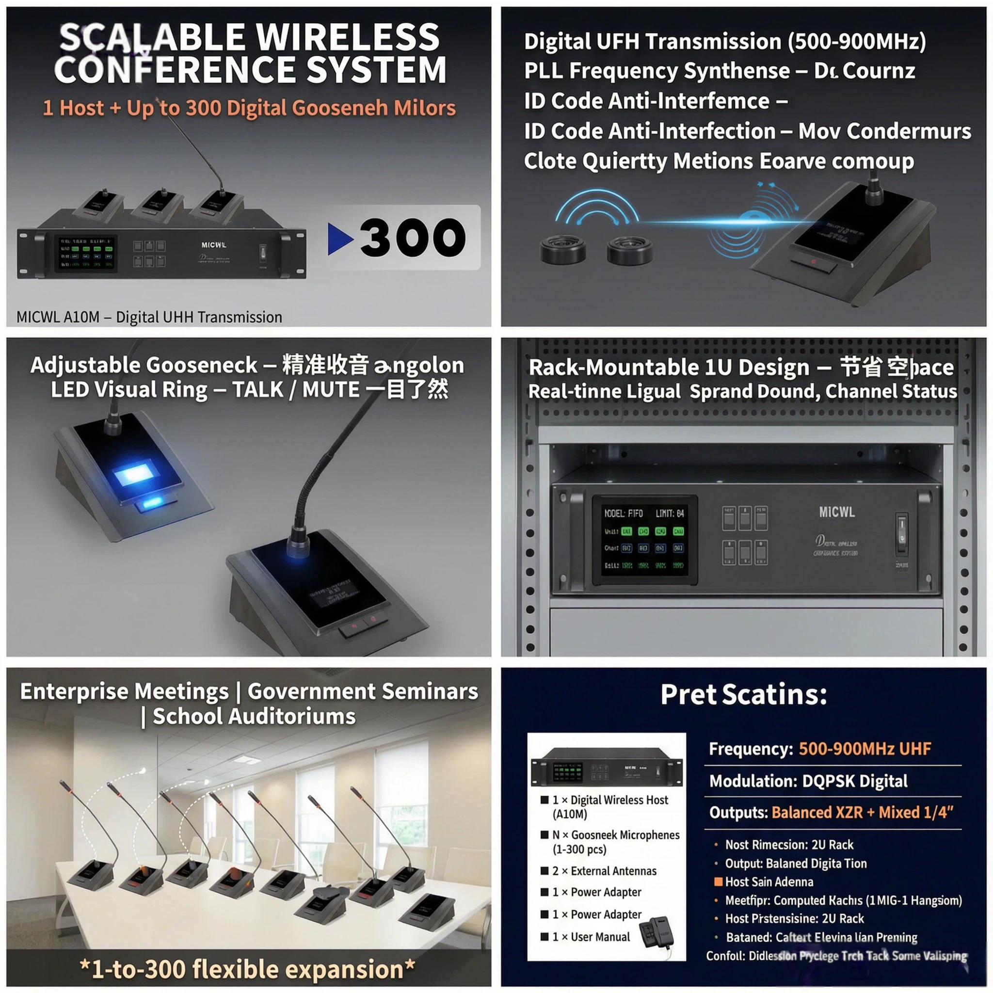 CCS900 Series Wireless Desktop Conference Microphone Set for Meeting Rooms